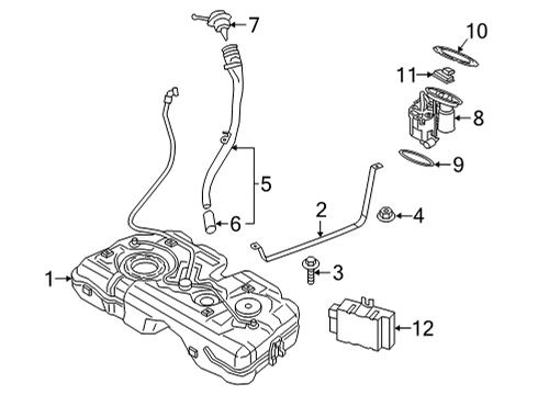 2022 BMW 228i xDrive Gran Coupe Fuel System Components PLASTIC FILLER PIPE Diagram for 16117487443