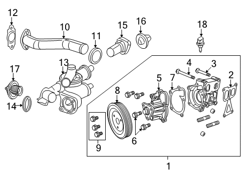 2017 Jeep Compass Powertrain Control Gasket-Water Pump Diagram for 68046028AA