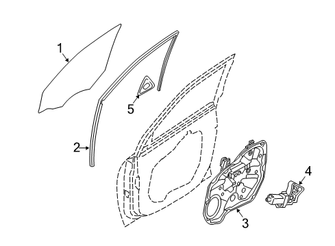 2011 Kia Sorento Front Door Motor Assembly-Front Power Window Diagram for 824501U000