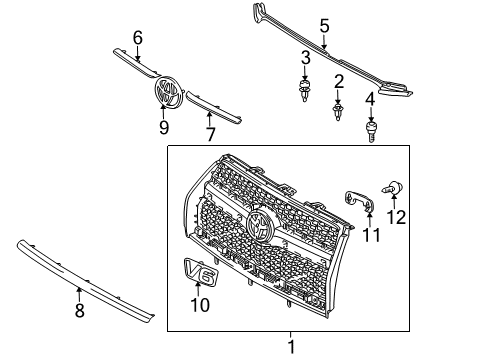 2009 Toyota RAV4 Grille & Components Emblem Diagram for 75311-42010