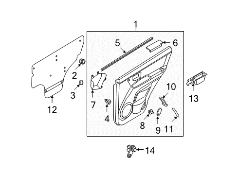 2007 Kia Sorento Interior Trim - Rear Door Screen-Rear Door, LH Diagram for 831703E000