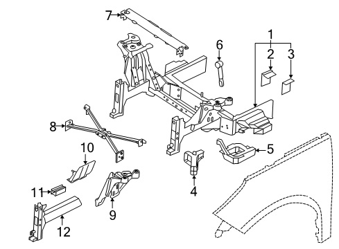 2016 BMW i3 Structural Components & Rails Front Axle Module Diagram for 39206873842