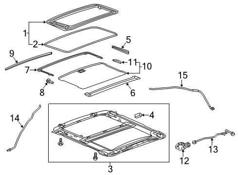 2013 Cadillac ATS Sunroof Drain Hose Diagram for 20782764