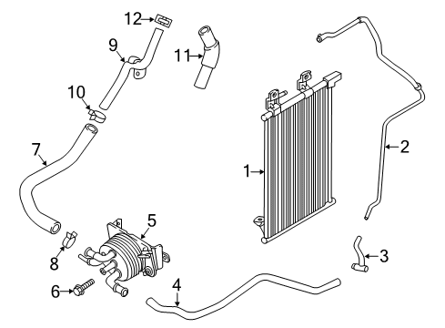 2017 Nissan Titan Trans Oil Cooler Hose - Auto Transmission Oil Cooler Diagram for 21632-EZ60B