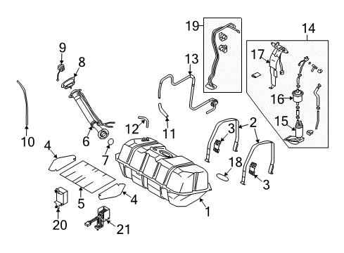 2004 Infiniti M45 Senders Fuel Tank Filler-Gas Cap Diagram for 17251-CD000