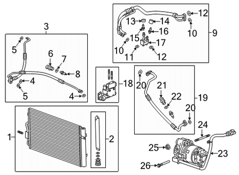 2022 Chevrolet Bolt EUV A/C Condenser, Compressor & Lines Liquid Line Diagram for 42784186