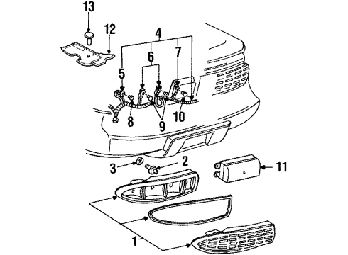 1993 Pontiac Firebird Combination Lamps Harness Asm-Body Rear Wiring *Mrkprnt1 Diagram for 12177554