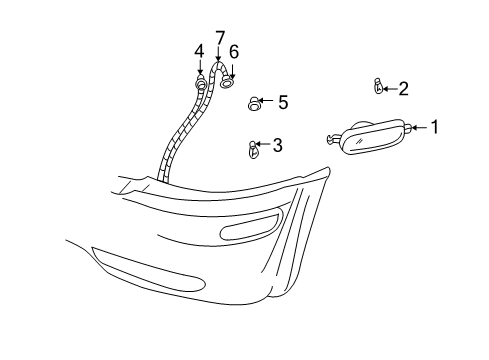 2003 Oldsmobile Bravada Corner & Side Marker Lamps Socket Diagram for 15306358