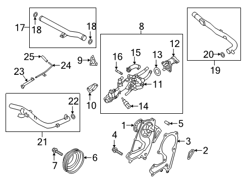 2019 Genesis G70 Powertrain Control Housing Assembly-Thermostat Diagram for 256203L260