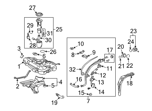 2009 Pontiac Vibe Fuel Supply Seal, Fuel Tank Fuel Pump Module Adapter(O Ring) Diagram for 88973767