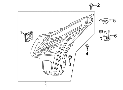 2017 Cadillac CT6 Headlamps Harness Bracket Diagram for 23189569