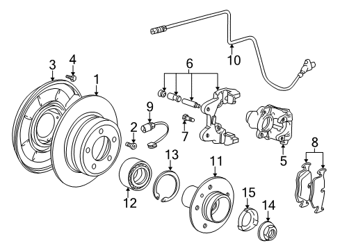 2001 BMW Z3 Rear Brakes Protection Plate Left Diagram for 34212228003