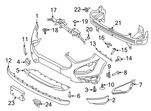 2021 Ford EcoSport Automatic Temperature Controls Center Cover Diagram for GN1Z-17D957-NB