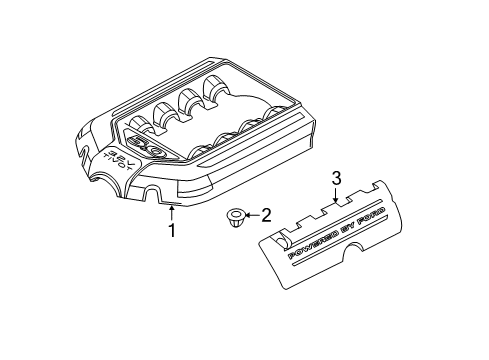 2012 Ford Mustang Engine Appearance Cover Center Cover Diagram for BR3Z-6A949-A