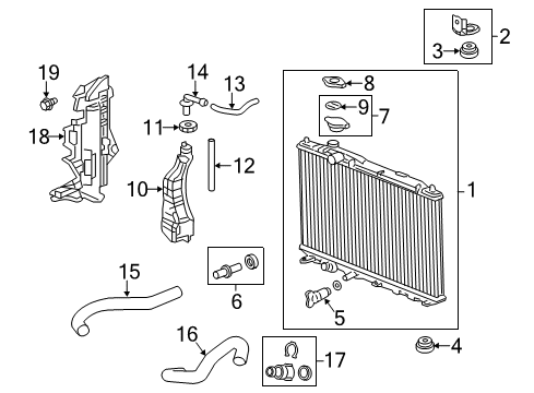 2013 Honda Civic Radiator & Components Hose, Water (Lower) Diagram for 19506-RX0-A01