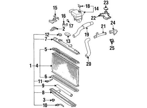 1993 Lexus ES300 Radiator & Components Hose, Radiator, Inlet Diagram for 16571-62040