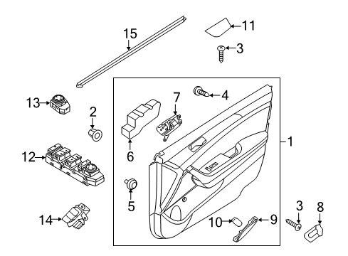 2019 Hyundai Sonata Front Door Power Window Sub-Switch Assembly Diagram for 93575-C2115