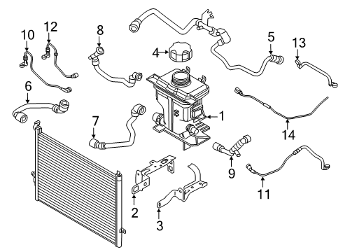 2019 BMW M550i xDrive Hoses, Lines & Pipes Pipe For Radiator-Dme Diagram for 17128602684