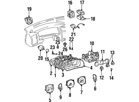 2002 Chevrolet Prizm Cluster & Switches Bulb, Instrument Cluster Indicator Diagram for 94855020
