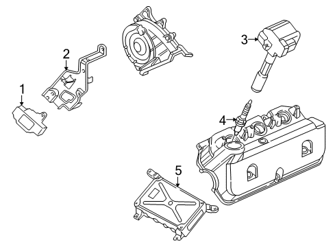 2000 Acura RL Ignition System Control Module, Engine Diagram for 37820-P5A-A37