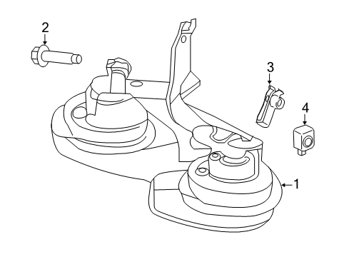 2018 Lincoln MKC Horn High Note Horn Diagram for GJ7Z-13801-A