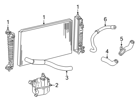 2006 Ford Freestar Radiator & Components Overflow Hose Diagram for 3F2Z-8C633-AA