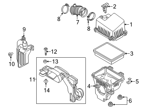 2019 Toyota Yaris Powertrain Control Air Inlet Duct Diagram for 17751-WB001