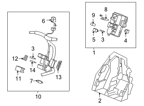 2005 Cadillac XLR Electrical Components Maxi Fuse Diagram for 84083269