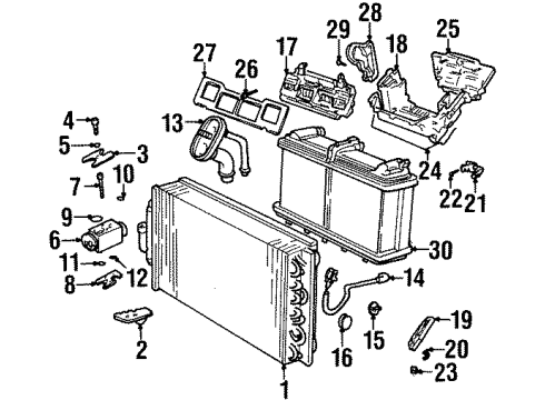 1991 BMW 850i Automatic Temperature Controls Heater Temperature Sensor Diagram for 64111374242
