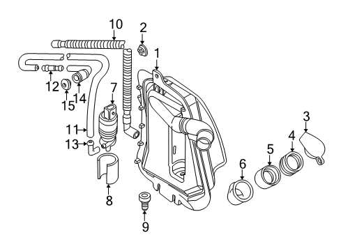 2005 BMW 325i Wiper & Washer Components Filler Neck Diagram for 61688374558