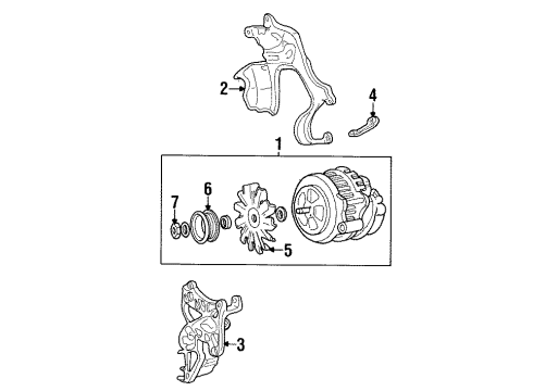 1988 GMC C2500 Alternator Pulley Diagram for 10495514