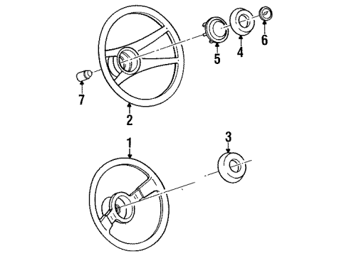 1988 Chevrolet Cavalier Steering Column, Steering Wheel & Trim Horn Switch Diagram for 474102