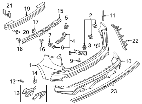 2020 Ford Edge Rear Bumper Reflector Diagram for KT4Z-15A449-B