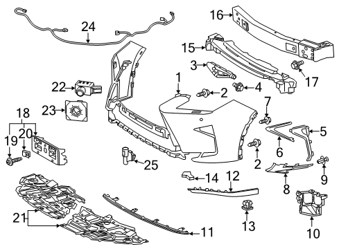 2018 Lexus RX350 Front Bumper Wire, Engine Room, No Diagram for 82114-0E030