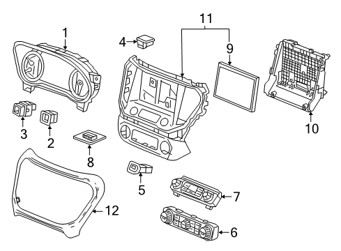 2022 GMC Acadia Cluster & Switches, Instrument Panel Cluster Assembly Diagram for 84940727