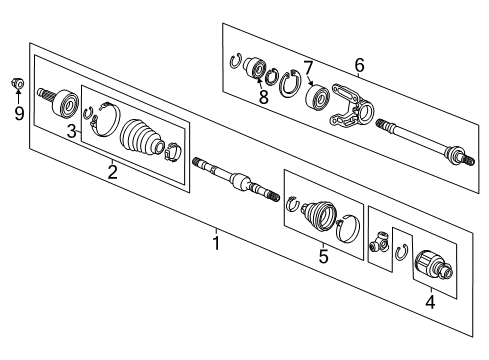 2015 Honda Accord Drive Axles - Front Set, Outboard Join Diagram for 44014-T2A-A73