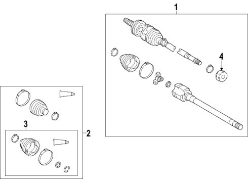 2019 Lexus UX200 Front Axle Shafts & Joints, Drive Axles Boot Kit, FR Drive S Diagram for 04438-10120