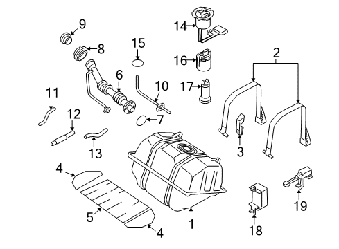 2006 Infiniti Q45 Senders Packing-Fuel Gauge Diagram for 17342-AT50A