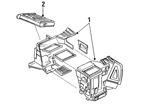 1991 Infiniti Q45 Heater Components Heating Unit Assy-Front Diagram for 27110-60U00