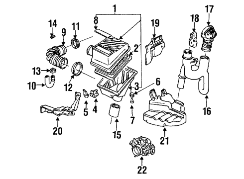 1993 Acura Vigor Air Intake Cover Assembly B, Air In. Diagram for 17249-PV1-000