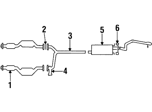 1994 Ford Crown Victoria Exhaust Components Front Pipe Diagram for F4AZ5246A