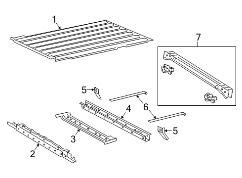 2021 Jeep Gladiator Floor Rear Box Diagram for 68371672AA
