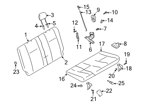 2001 Chevrolet Tracker Rear Seat Components Cushion Sub Asm, Rear (On Esn) Diagram for 91175007