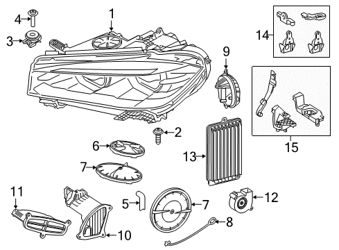2015 BMW X6 Headlamps Led Headlight Driver Module Diagram for 63117440880