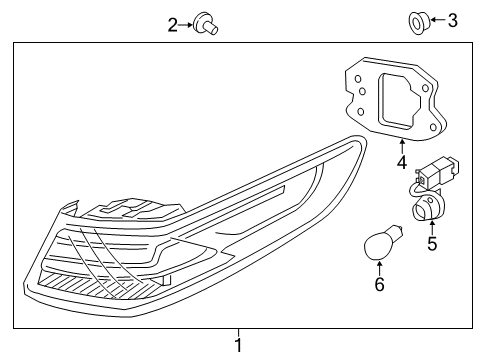 2020 Kia Optima Tail Lamps Rear Holder & Wiring Diagram for 92480D4600