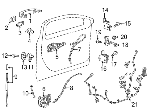 2020 Buick Regal Sportback Front Door Door Check Diagram for 39185963