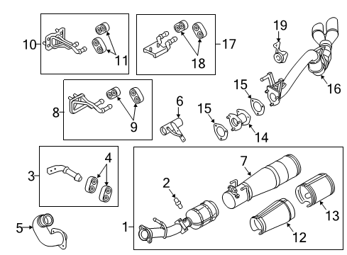 2014 Ford F-350 Super Duty Exhaust Components Tailpipe Diagram for DC3Z-5230-A