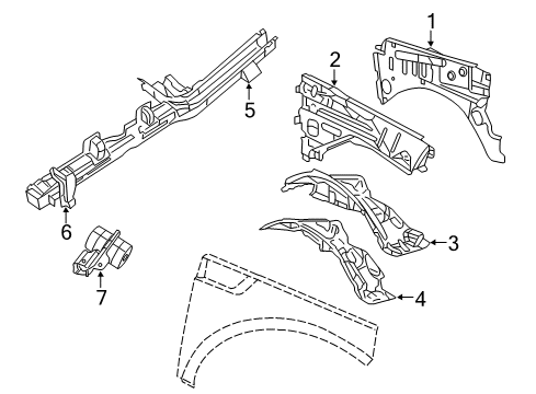 2009 Jeep Liberty Structural Components & Rails Shield-Front Inner Diagram for 55176859AQ