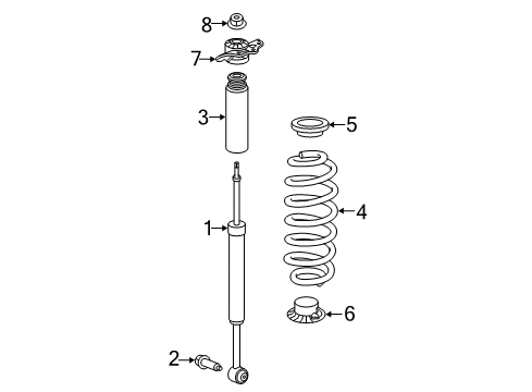 2019 Jeep Cherokee Shocks & Components - Rear ABSORBER-Suspension Diagram for 68406023AB