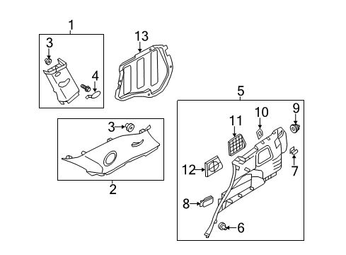 2011 Kia Sorento Interior Trim - Quarter Panels Trim Assembly-Luggage Side Diagram for 857302P000H9